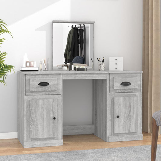 Sminkbord med spegel grå sonoma 130x50x132,5 cm - HQ5