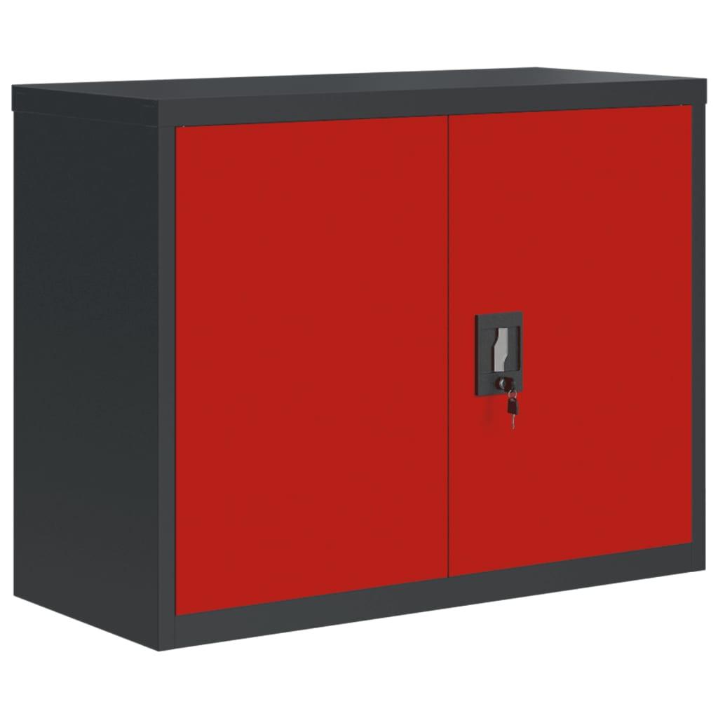 Dokumentskåp antracit och röd 90x40x70 cm stål - HQ5