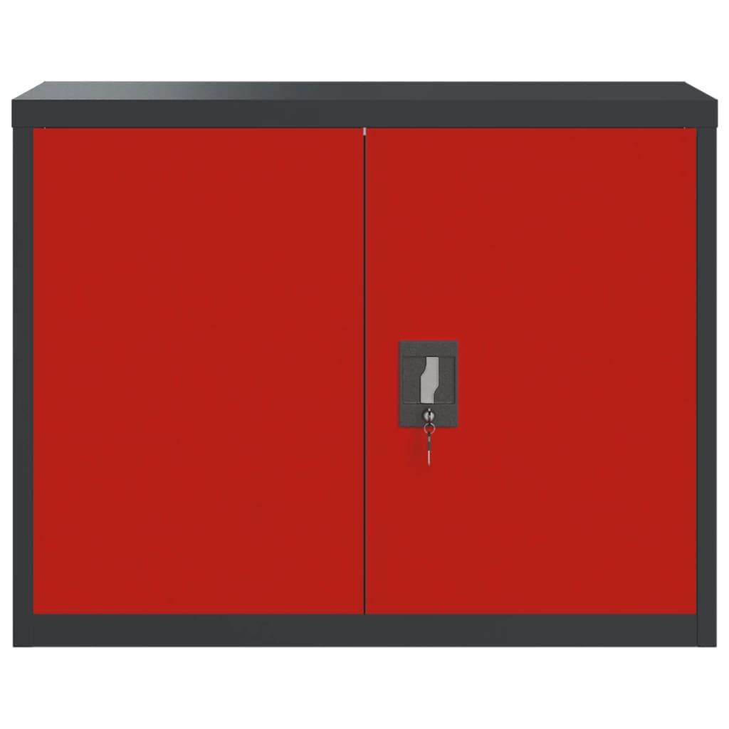 Dokumentskåp antracit och röd 90x40x70 cm stål - HQ5
