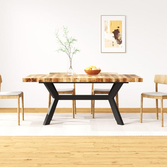 Matbord massivt mangoträ och stål kryss 180 cm - HQ5