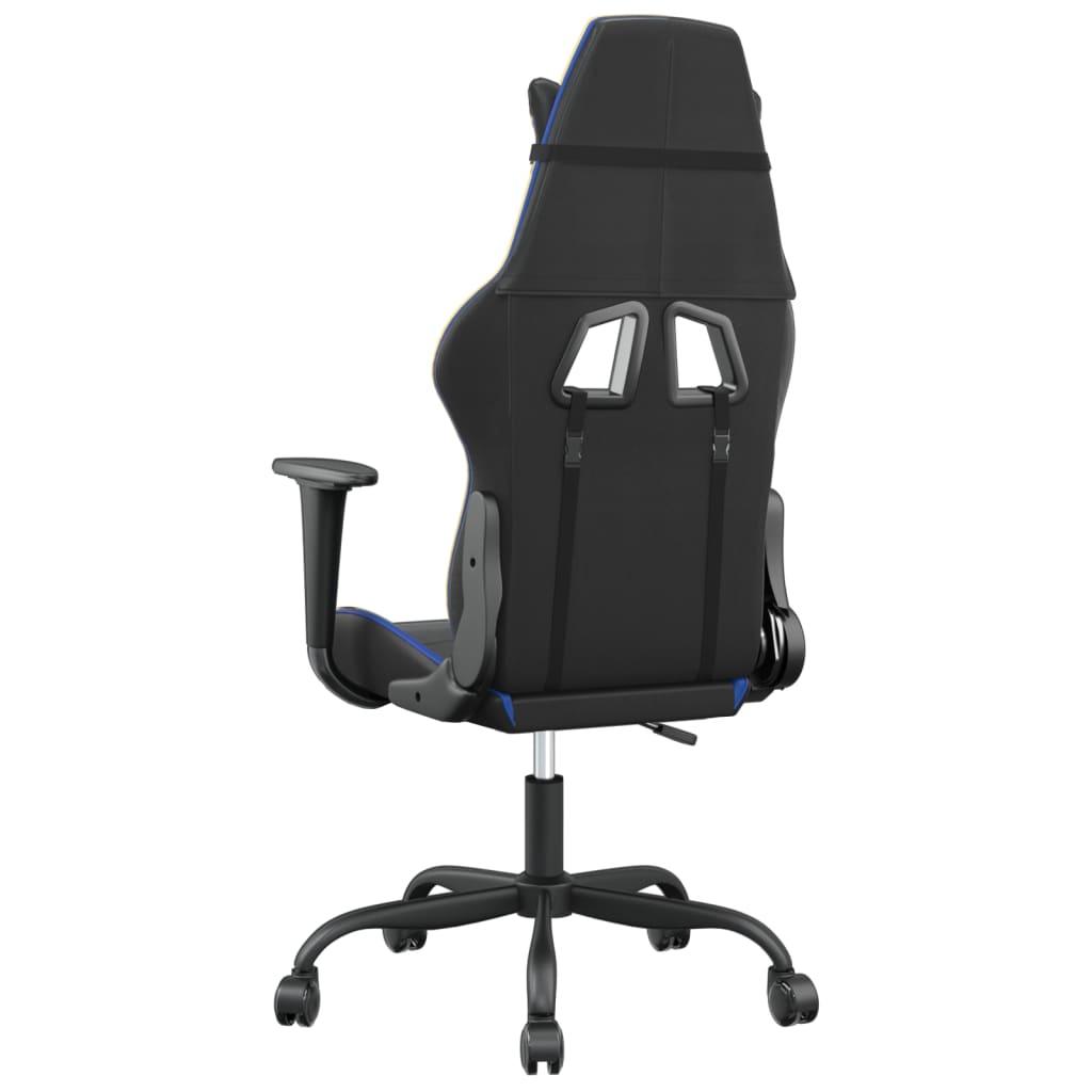 Gamingstol med massage svart och blå konstläder - HQ5