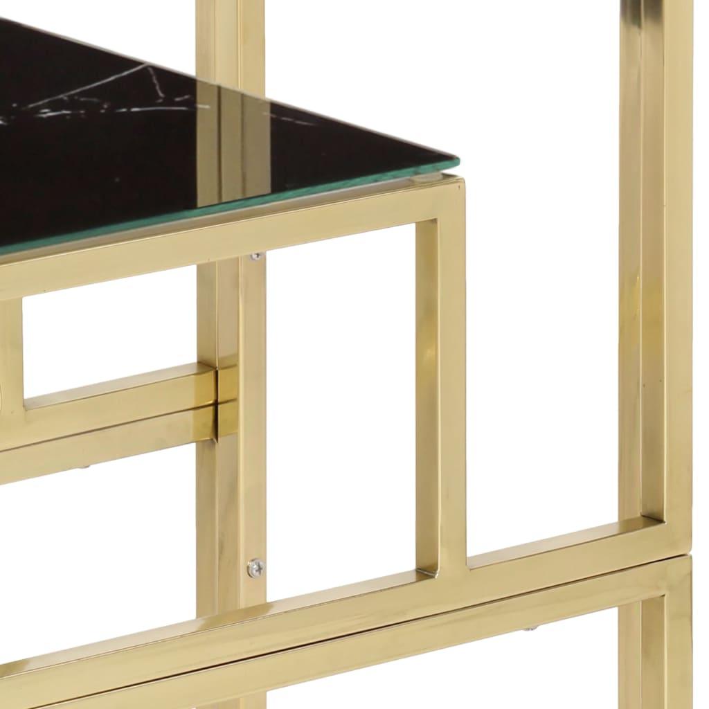 Konsolbord guld rostfritt stål och härdat glas - HQ5
