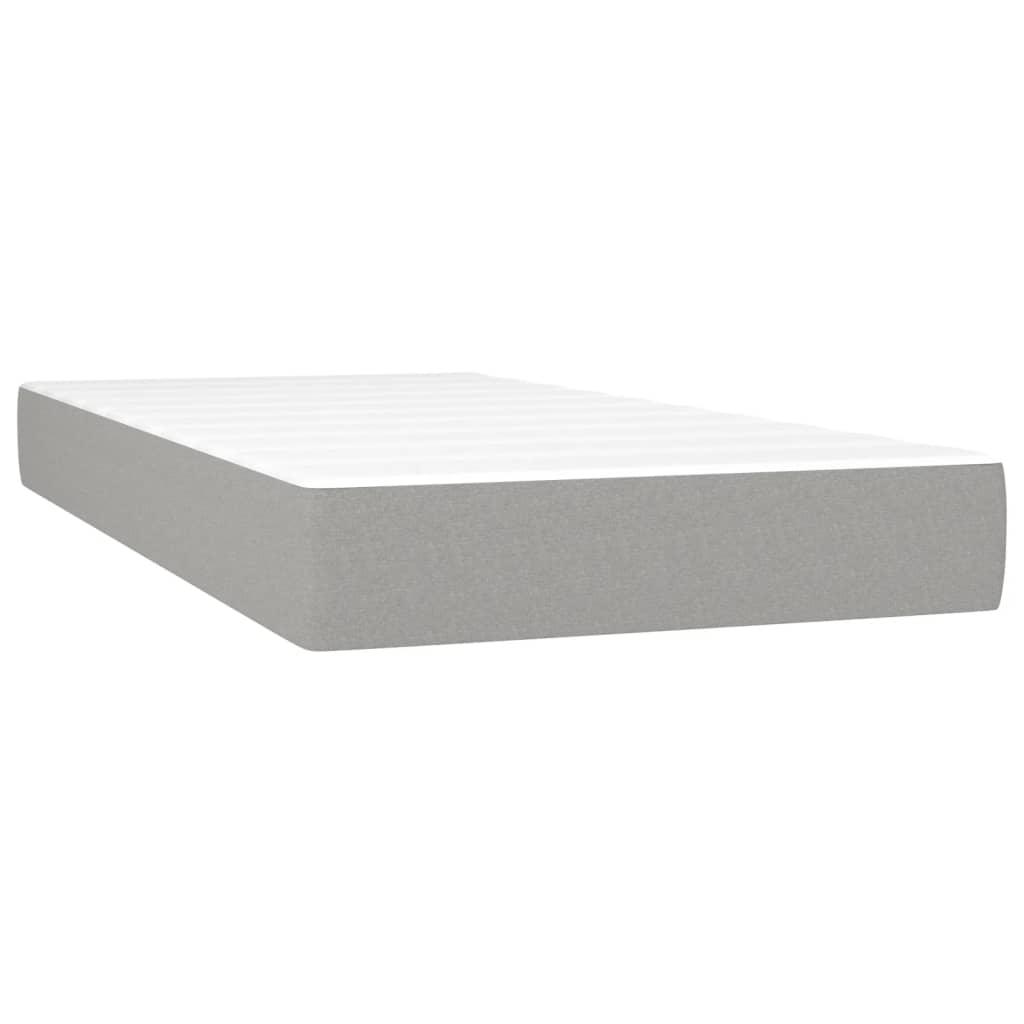 Ramsäng med madrass ljusgrå 200x200 cm tyg - HQ5