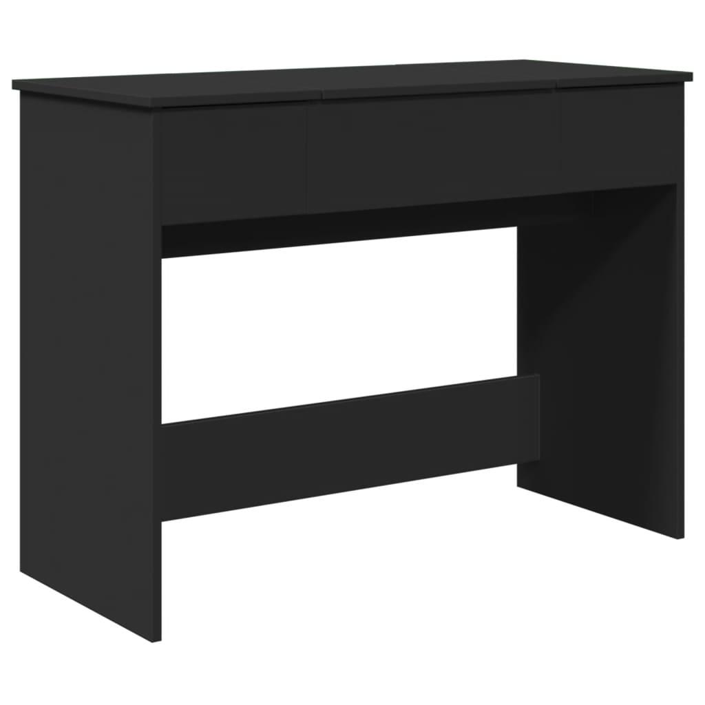 Sminkbord med spegel svart 100x45x76 cm - HQ5