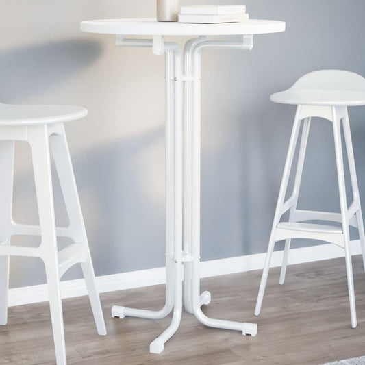 Matbord vit Ø70x110 cm konstruerat trä och stål