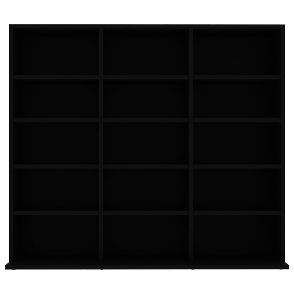 CD-hylla svart 102x23x89,5 cm konstruerat trä - HQ5