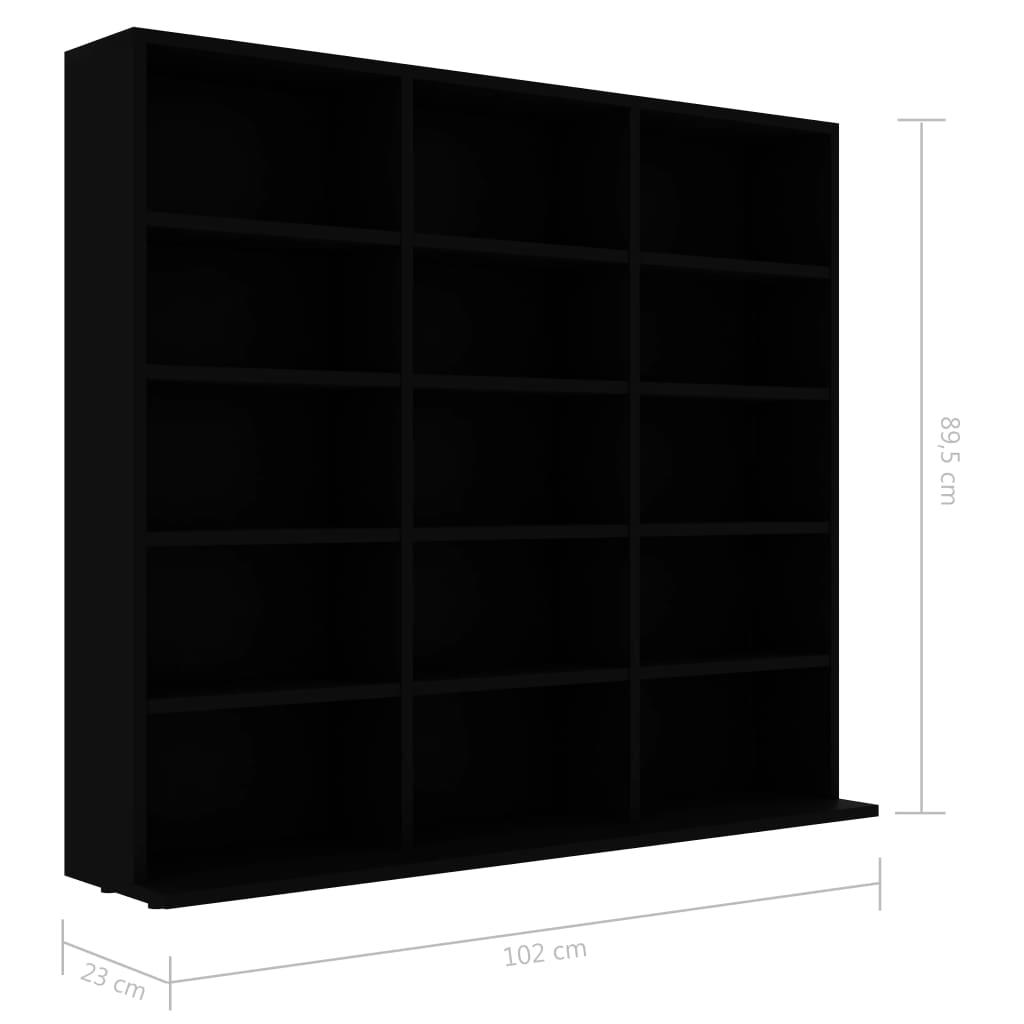 CD-hylla svart 102x23x89,5 cm konstruerat trä - HQ5