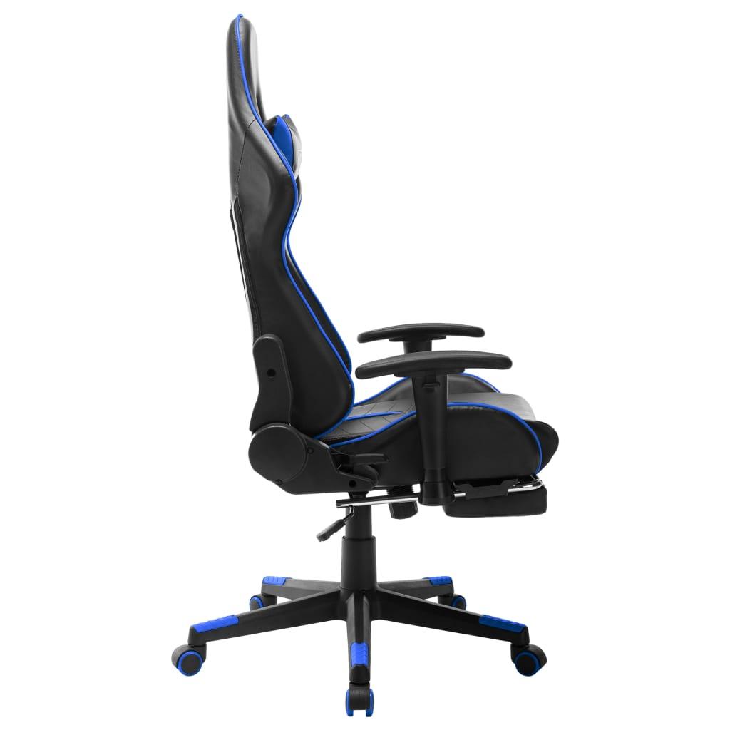Gamingstol med fotstöd svart och blå konstläder - HQ5