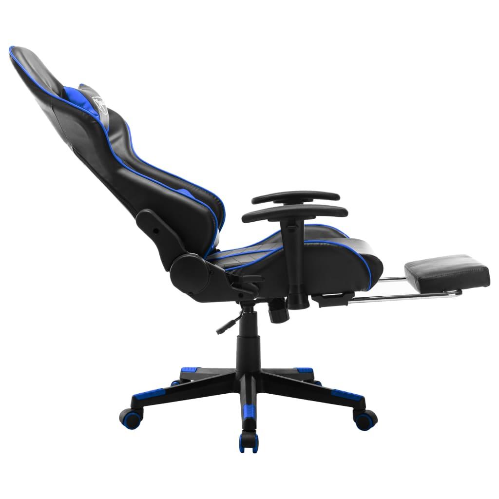 Gamingstol med fotstöd svart och blå konstläder - HQ5