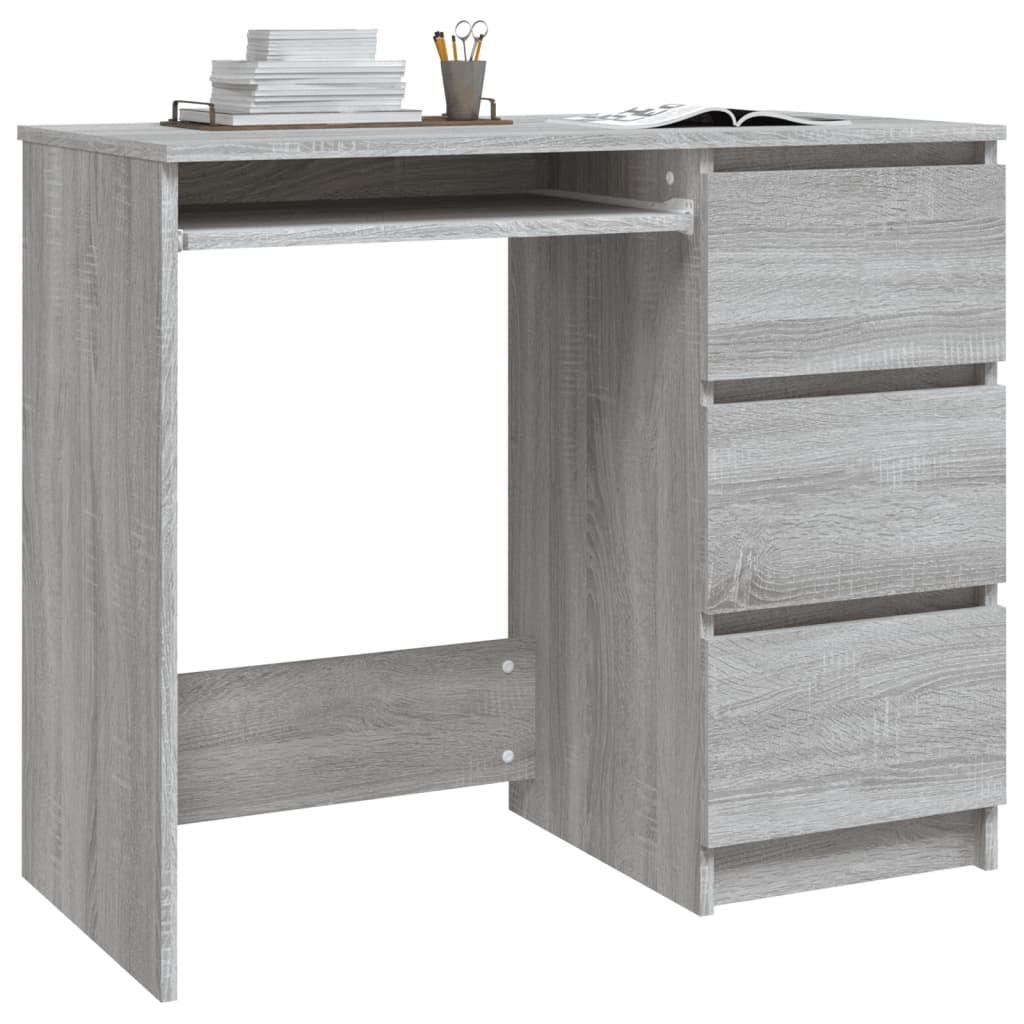 Skrivbord grå sonoma 90x45x76 cm konstruerat trä - HQ5