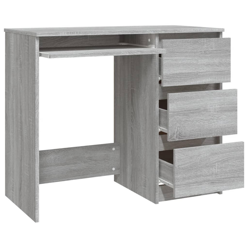 Skrivbord grå sonoma 90x45x76 cm konstruerat trä - HQ5