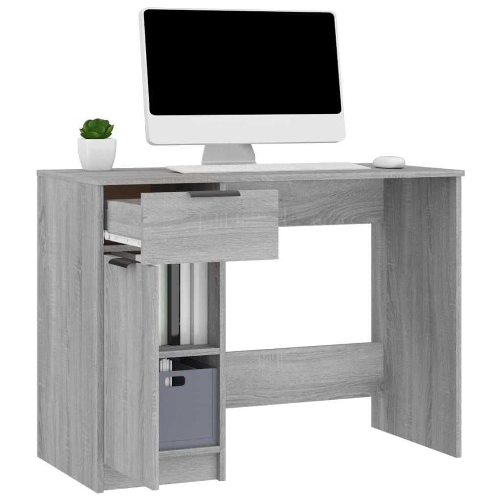 Skrivbord grå sonoma 100x50x75 cm konstruerat trä - HQ5